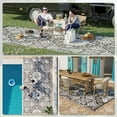 thumbnail image 5 of Outsunny Outdoor Rug & Bag, 9' x 18' Plastic Rug, Gray & White Floral, 5 of 9