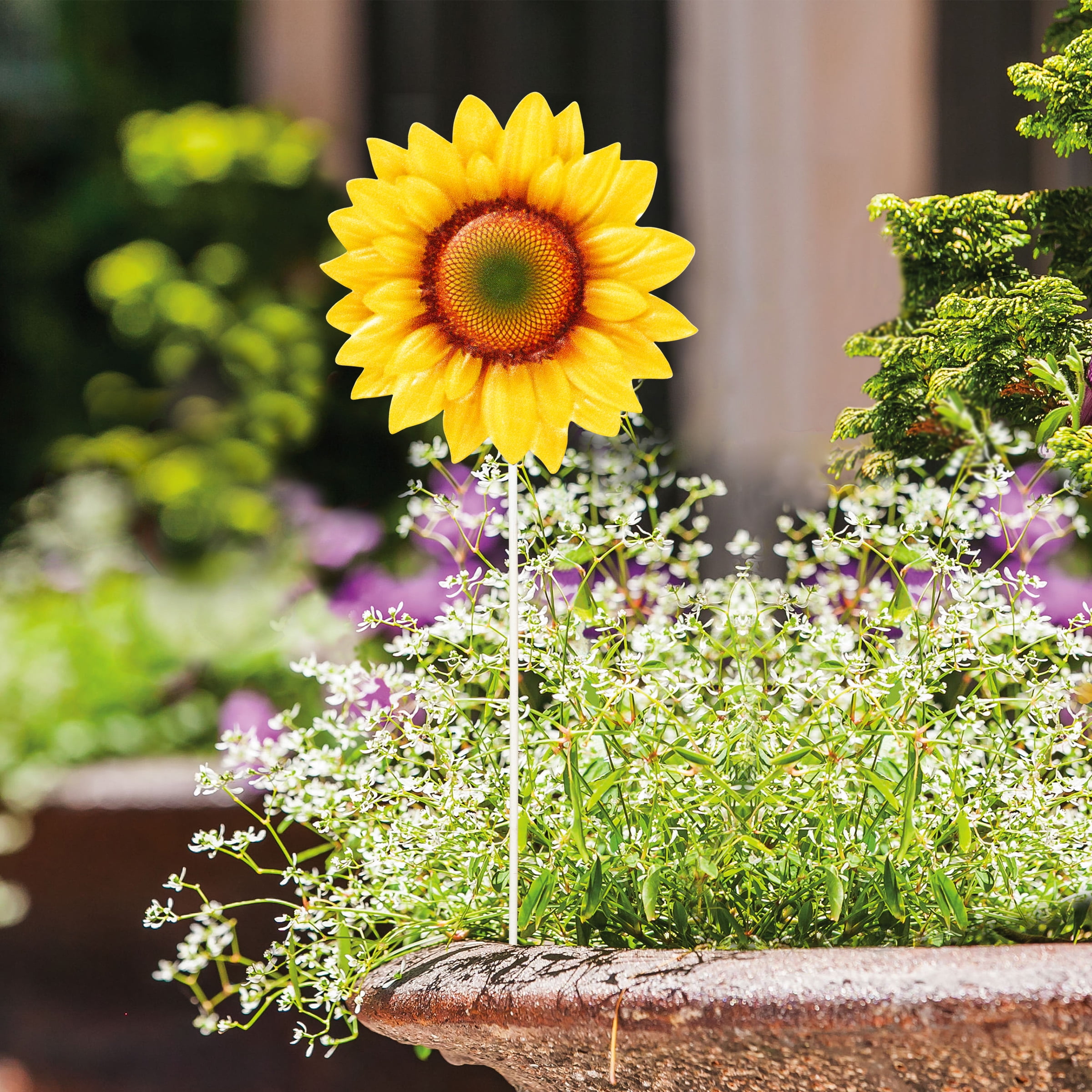 (6 pack) Mainstay 5" x 12" Metal Sunflower Plant Stake
