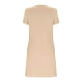 thumbnail image 7 of RYRJJ Summer Casual Dresses for Women Mini Vacation Dress V-Neck Short Sleeve Split Hem Beach T-Shirt Dress(Khaki,XL), 7 of 7
