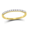 thumbnail image 1 of 14k Yellow Gold Round Diamond Womens Slender Stackable Size 6 Wedding Band 1/6 Cttw, 1 of 1