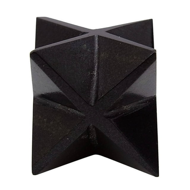 Harmonize Pierre Merkaba Noire Onyx 8 Points Étoile Sacrée Spirituelle Reiki Guérison