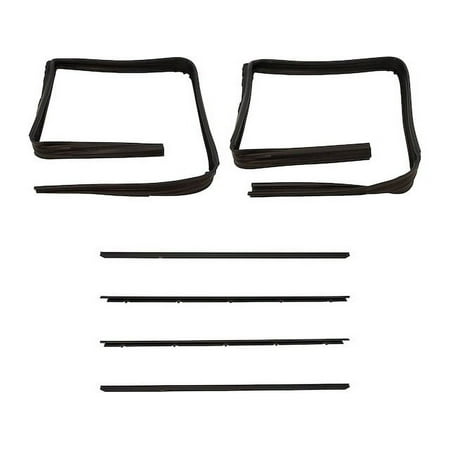 Door Window Belt Weatherstrip Kit - 6 Piece - Compatible with 1982 - 1993 Chevy S10 1983 1984 1985 1986 1987 1988 1989 1990 1991 1992