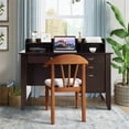 thumbnail image 5 of Pemberly Row Computer Desk PC Laptop Writing Table Workstation Brown, 5 of 6