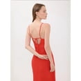 thumbnail image 3 of Solid Woven Maxi Dress with Spaghetti Straps and Slit, 3 of 5