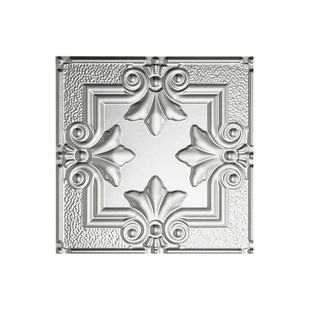 Fasade Easy Installation Regalia Brushed Aluminum Glue Up Ceiling Tile/ Ceiling Panel (12" X 12" Sample)