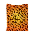 thumbnail image 2 of Homellea Halloween Pumpkin Skull Bat Throw Blanket, Orange Flannel Fleece Blanket with Spider, Moon, Witch Hat and Jack O Lantern Pattern for Sofa, Couch, Bed, Bedroom and Travel, 2 of 9