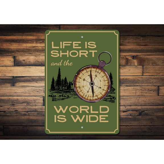 Old Compass Novelty Sign, Metal Wall Decor - 10x14 inches