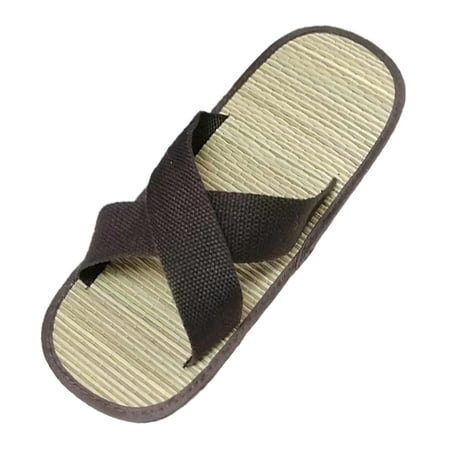 

zttd home fashion beach slippers women slide sandals ladies straw mat slippers casual bow rattan grass slippers women s slipper a