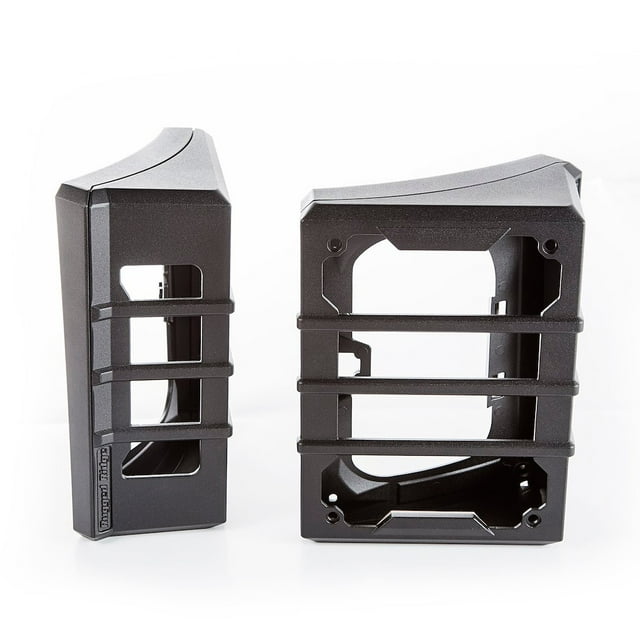 Fits 2007-2018 Jeep Wrangler JK Rugged Ridge Tail Light Guard 11226.05 Elite; Bar Style; Powder Coated; Black; Aluminum; Set Of 2