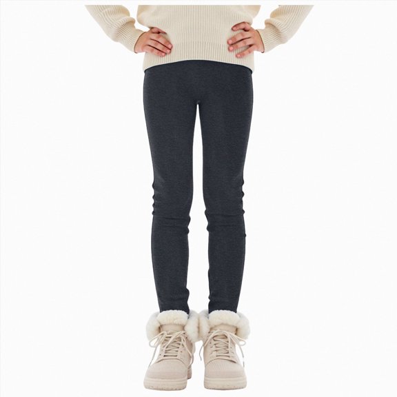 Girls Pants Warm Bottoming Casual Leggings Dance Fall Winter Clothes 7-8 Years,Dark Gray Caqnni