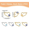 thumbnail image 2 of 16Pcs 2 Styles Heart Charms Stainless Steel Hollow Heart with Flat Round Blue Charms Enemal Resin Charms for Earrings Necklace Bracelet Jewellery Making Hole: 1.6mm, 2 of 6