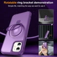 thumbnail image 5 of for iPhone 11 Case with Stand [ Grade Drop Tested][Compatible with Magnet] Ring Translucent Slim Hard Back Soft Edge, Purple, 5 of 14