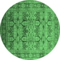 thumbnail image 1 of Ahgly Company Indoor Round Oriental Emerald Green Industrial Area Rugs, 6' Round, 1 of 4