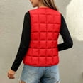 thumbnail image 4 of ZACPNCV Kids Puffer Vest V Neck Button Front Sleeveless Quilted Padded Jackets Boys Girls Fall Winter Lightweight Warm Waistcoat,Red, 4 of 6