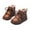 Brown, variant on Otqutp Girls Snow Boots Winter Faux Fu𝗿 Lined Sherpa Plush Ankle Boots Kids Waterproof Pu Leather Platform Hiking Shoes
