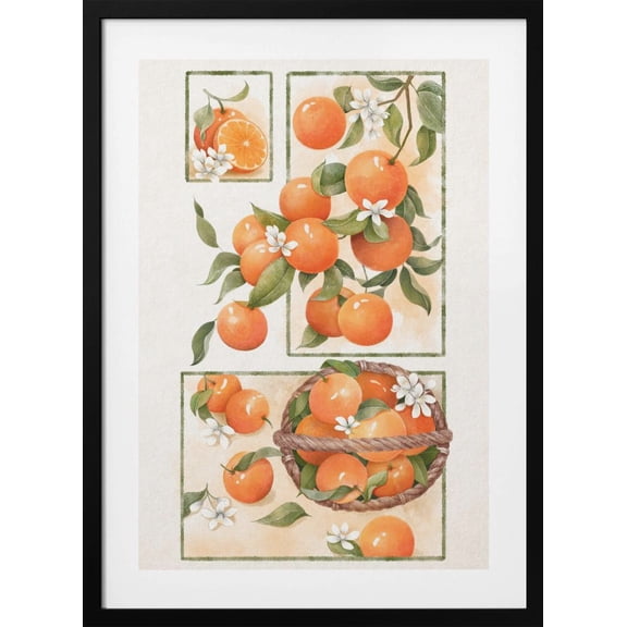 Orange Blossom Framed Art Modern Wall Decor