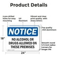 thumbnail image 2 of (2 Pack) No Alcohol Or Drugs Allowed On These OSHA Notice Sign 24 Inch X 18 Inch Indoor / Outdoor Rust-Free Aluminum Metal Signs for Workplace, Workshop, and Construction Site, Made in, 2 of 8