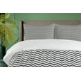 thumbnail image 4 of Ambesonne Chevron Duvet Cover Sets, Gradient Greyscale Zigzag, 2-King, Pearl Grey, 4 of 7