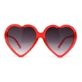 thumbnail image 2 of Girls Kids Classic Heart Shape Valentines Day Glitter Plastic Sunglasses Red Smoke, 2 of 4