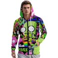 thumbnail image 2 of Invader Zim Zip-Up Hoodie Pullover Hooded Long Sleeve Sweatshirts Tops Blouse with Pocket for Mens Womens, 2 of 8
