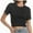 Black, variant on Womens Short Sleeve Crop Top Crew Neck Shirt Sexy Slim Fitted Casual Base Layer Soft Workout Shirt Going Out Tops