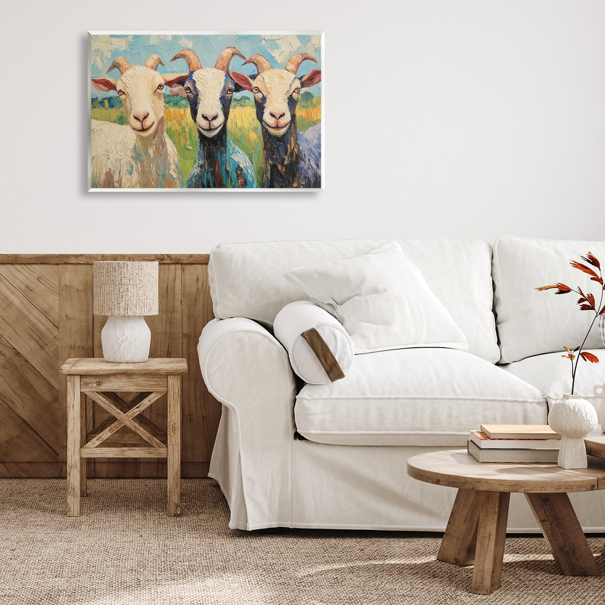 Stupell Industries Billy Goats in Bright Pasture Wall Plaque Art, design by Petal Prints Design