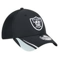 thumbnail image 3 of Men's New Era  Black Las Vegas Raiders Game Day Linear 39THIRTY Flex Hat, 3 of 6