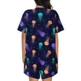 thumbnail image 3 of Naloa Sea Jellyfish Women's Short-Sleeved Pajama Set, Loungewear, Summer pajamas, Breathable Cozy - XX-Large, 3 of 9
