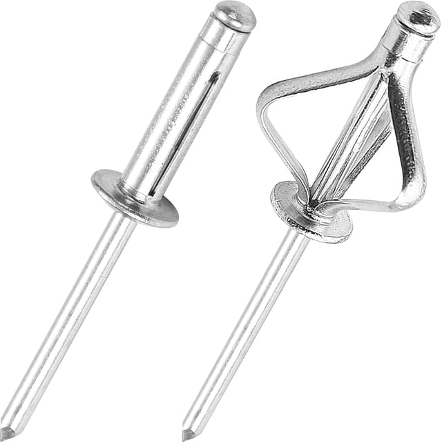 HLONK 50Pcs Tri-Fold Aluminum Blind Rivets Tri Grip Exploding Assortment Bulb Style Pop Rivets for Automotive Soft or Plastic Materials (Silver 5/32"x35/64")
