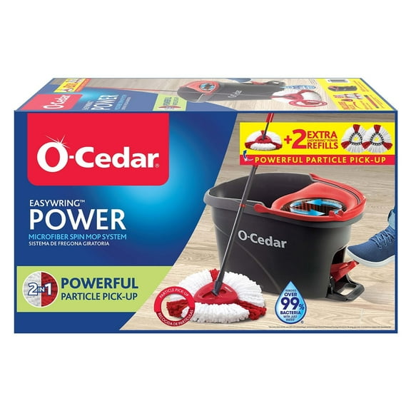 O-Cedar EasyWring Power Microfiber Spin Mop   2 Refills