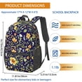 thumbnail image 3 of Pioneer Flower Floral Print Pattern 17" School Backpacks for Teens,Waterproof Oxford Fabric,S-Shape Padded Straps for School,Travel,Hiking,Camping, 3 of 5