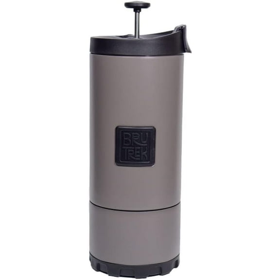 OVRLNDR Travel Coffee French Press, 24 fl.oz Capacity, Double Wall Vacuum Insulated, Easy To Clean Removable Bottom, Locking No Spill Lid, On The Go Coffee Brewing (Storm Gray)