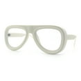 thumbnail image 4 of Retro Hipster Thick Plastic Racer Clear Lens Fashion Eyeglasses White, 4 of 8