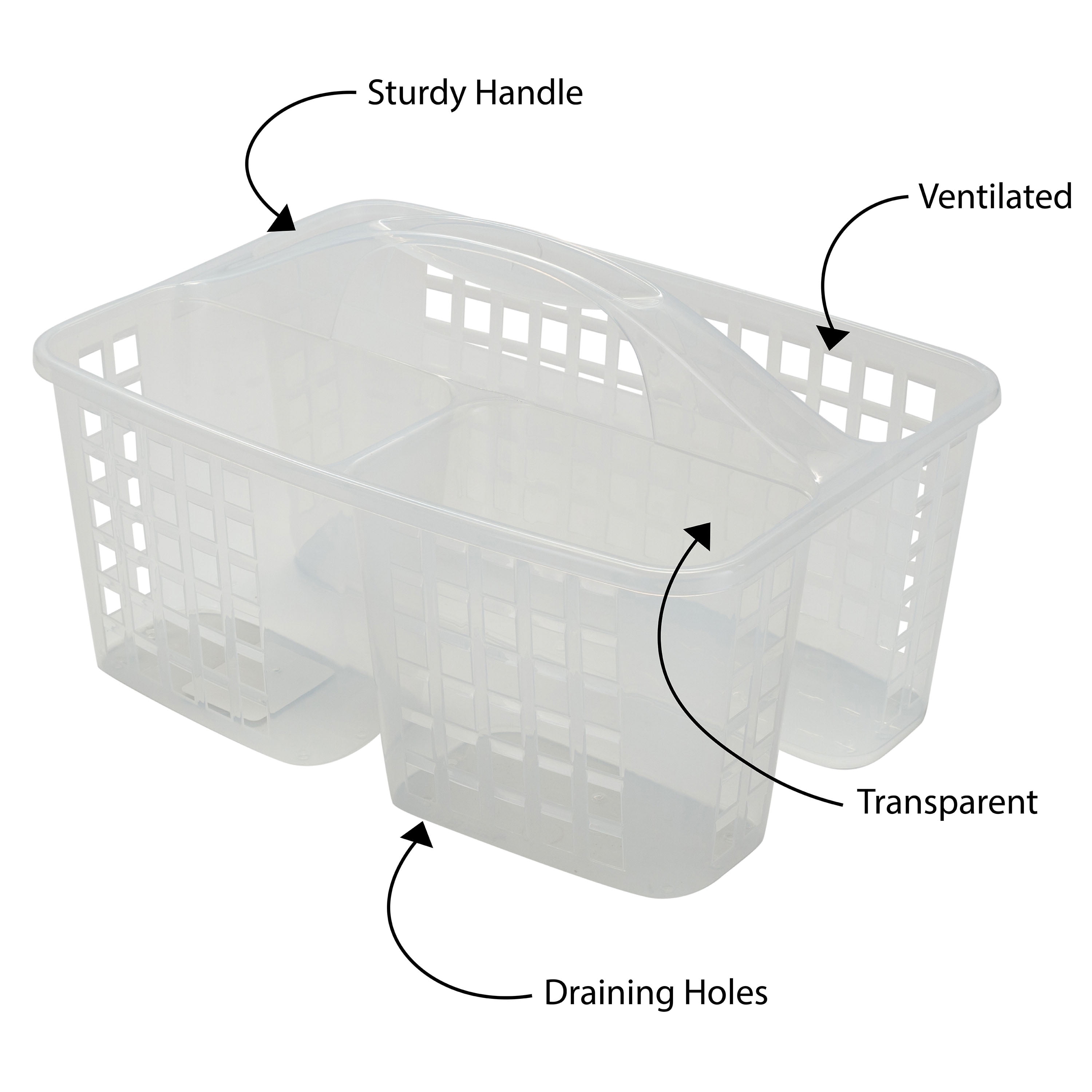 Bath Bliss 2 in 1 Plastic Portable Bath Tote Shower Caddy in White