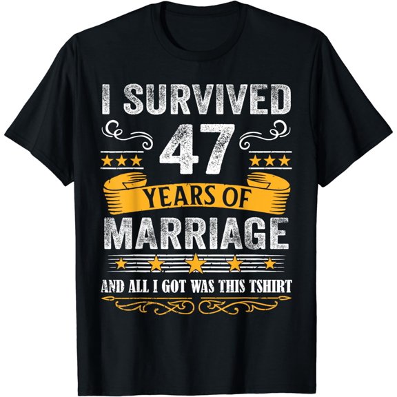 47th Wedding Anniversary shirt Couples Husband Wife 47 Years T-Shirt