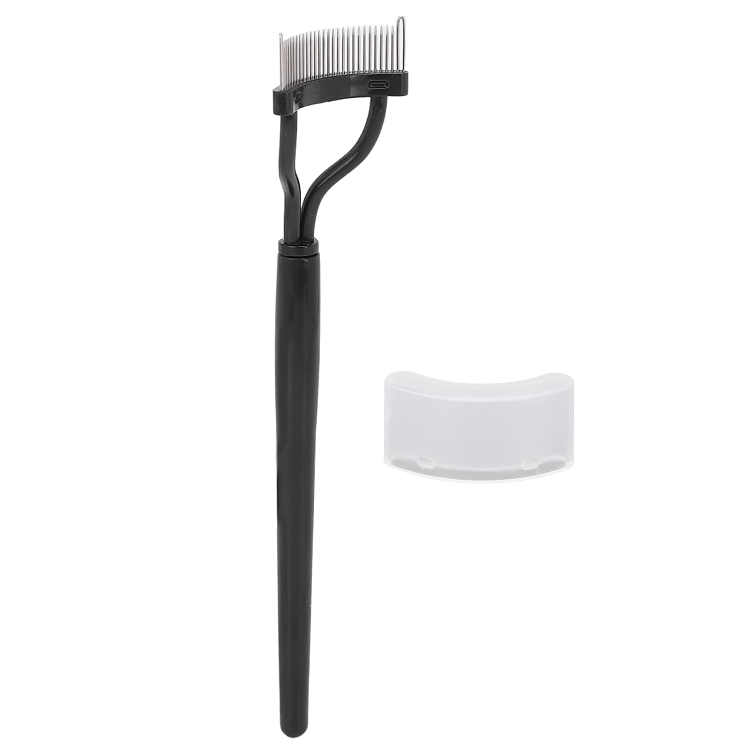 Eyelash Comb, Curved Design Black Straight Handle Lash Separator Light Weight for Home for