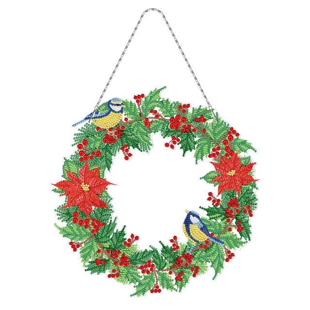 Cuadro colgante de Navidad, corona de pintura de diamantes, bordado de diamantes DIY, Kit de mosaico de diamantes para decoración, regalos de Navidad, nuevo
