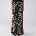 thumbnail image 6 of Women's Cheetah Print Baggy Pants Wide Leg Side Striped Loose High Waisted Casual Y2K Streetwear Trousers Gray M, 6 of 6