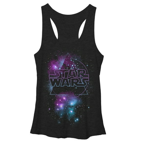 Women's Star Wars Galactic Logo  Racerback Tank Top Black Heather Small