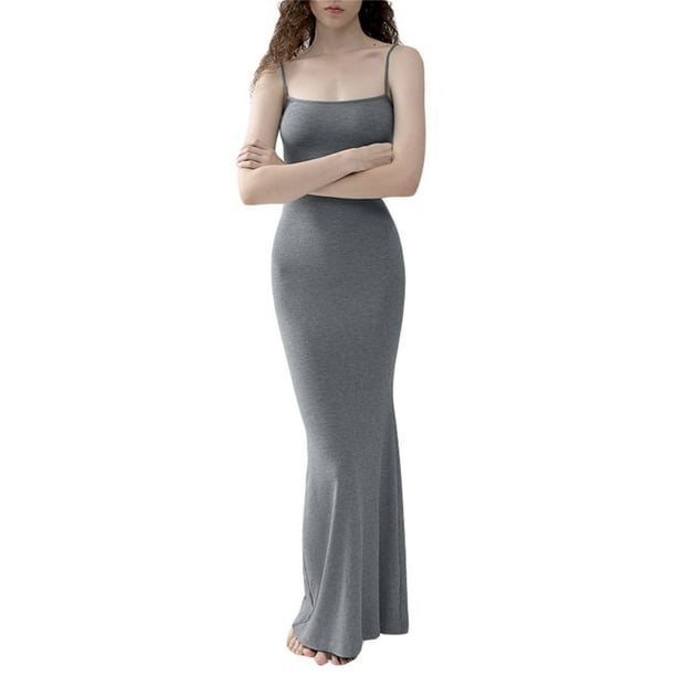 Txlixc WFaldas largas de tirantes de verano para mujeres, faldas de lazo cuadrado de pasta sólida para clubes de fiestas Txlixc moda