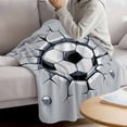 thumbnail image 3 of Football Wall Crack Blanket Soft Cozy Warm Throw Blanket for Couch, Plush Fuzzy Flannel Fleece Blankets for Sofa, Modern Abstract Footballs in Wall Bed Blankets Lightweight Gifts for Women, 40"x50", 3 of 9