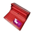 thumbnail image 2 of Cartera Piel Genuina Patrón de la Tela Rayas de cocodrilo 19x9,5x3cm Rojo, 2 of 4