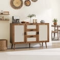 thumbnail image 3 of Llinc Store 2 Door 3 Drawer Cabinet, Accent Storage Cabinet, Suitable for Living Room, Bedroom, Dining Room, Study, Walnut, 3 of 9