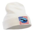 thumbnail image 4 of American Swimmer Embroidered 12 Inch Long Knitted Beanie - White OSFM, 4 of 5