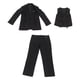thumbnail image 1 of Conjunto de 3 piezas de chaqueta, chaleco y pantalones para hombre, cuello vuelto, bolsillo en el pecho, 1 botón, traje de vestir ajustado, color negro, talla 3XL, 1 of 15