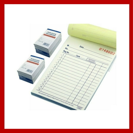 10 Pack of 50 Duplicate Forms 3.5" X 5.5" Small Sales Book Order Receipt Invoice Carbonless Copy