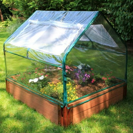 Frame-It-All Greenhouse Kit and Recycled Resin Raised Garden Bed
