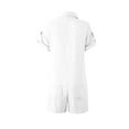 thumbnail image 6 of Maean Women's Summer Casual Rompers Short Sleeve Wide Leg Shorts V Neck Collared Jumpsuit with Pockets, 6 of 7