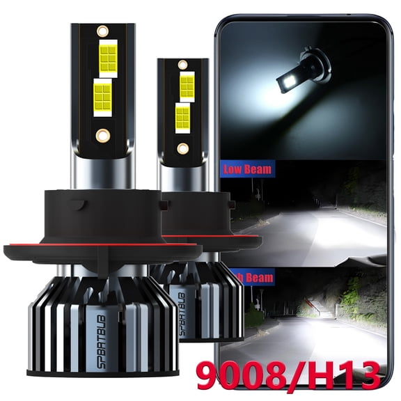 For Jeep Compass 2007-2010 H13/9008 LED Headlight Bulbs 6500K White Automotive Bulb Pack of 2