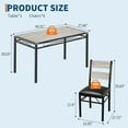 thumbnail image 3 of Compact 4-Person Dining Set,  Table & 4 Upholstered Chairs - Space-Saving for Small Kitchens, Apartments & Breakfast Nooks, Grey, 3 of 8
